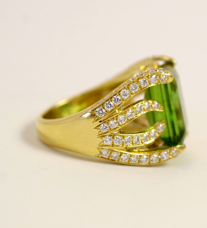 Peridot Flame Ring For Sale 1