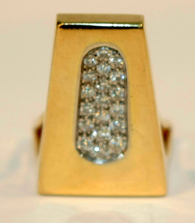 1970's 14K Gold Ring with 1.2 c Diamonds 2