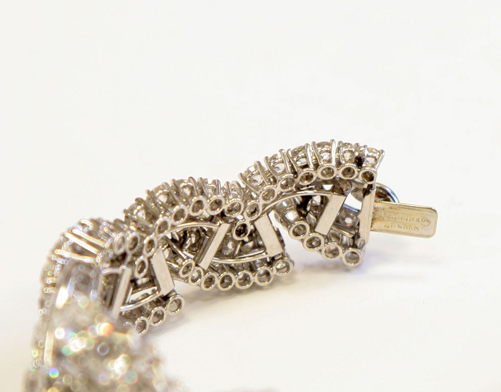 Women's Spectacular Boucheron Platinum Diamond Bracelet For Sale
