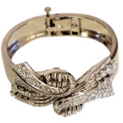 Elegante combinazione fermaglio/bracciale con diamante in platino