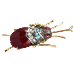 Vintage Darling Garnet Bug Earrings
