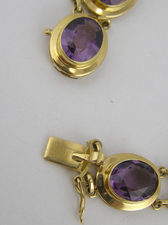 1960s Gold and Amethyst Bracelet In Excellent Condition In West Hollywood, CA