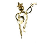 Forstner Guitar Player 14kt brooch