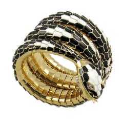 Retro Bulgari Enamel Snake Bracelet Watch