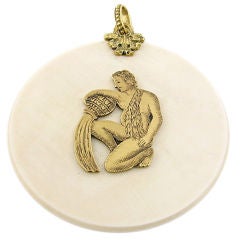 Retro Buccellati Aquarius Ivory Pendant