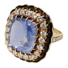Ceylon Sapphire and Diamond Cocktail Ring Ceylon Sapphire and Diamond Cocktail Ring