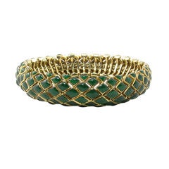 Green Enamel Flexible Bracelet