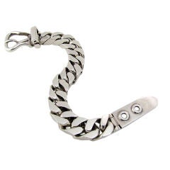 Vintage Hermes Silver Boucle Sellier Bracelet