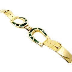 Gucci Green Horseshoe Bracelet