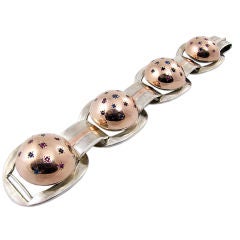 Retro Silver and Rose Gold Bracelet