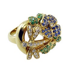 Vintage Gucci Dragonfly and Skull Ring