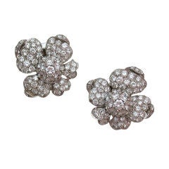 Marianne Ostier Diamond Flower Earclips