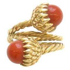 Gold and Coral Ring by Schlumbereger for Tiffany