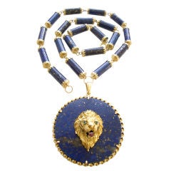 Gold and Lapis Lazuli Necklace c1970