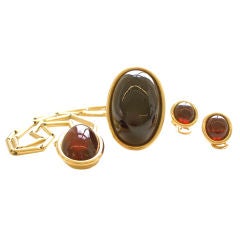 ANDREW GRIMA, 18k Gold and Garnet Demi Parure, 1978