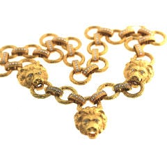 Van Cleef & Arpels 34" Long Lion Necklace w/ Detachable Bracelet
