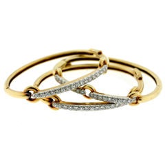 David Webb Set of 3 Diamond Bangle Bracelets