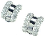 A pair of 18kt white gold and diamond earclips by Chopard
