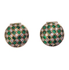 Diamond 
Emerald Earrings