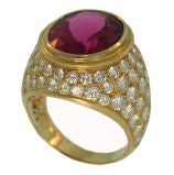 Rubelite and Diamond Ring by Claude Behar Paris