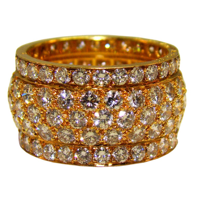 Cartier 18k Yellow Gold & Diamond Eternity Ring