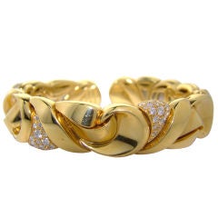 Marina B "Vertigo" 18K Yellow Gold and Diamond Bangle Bracelet