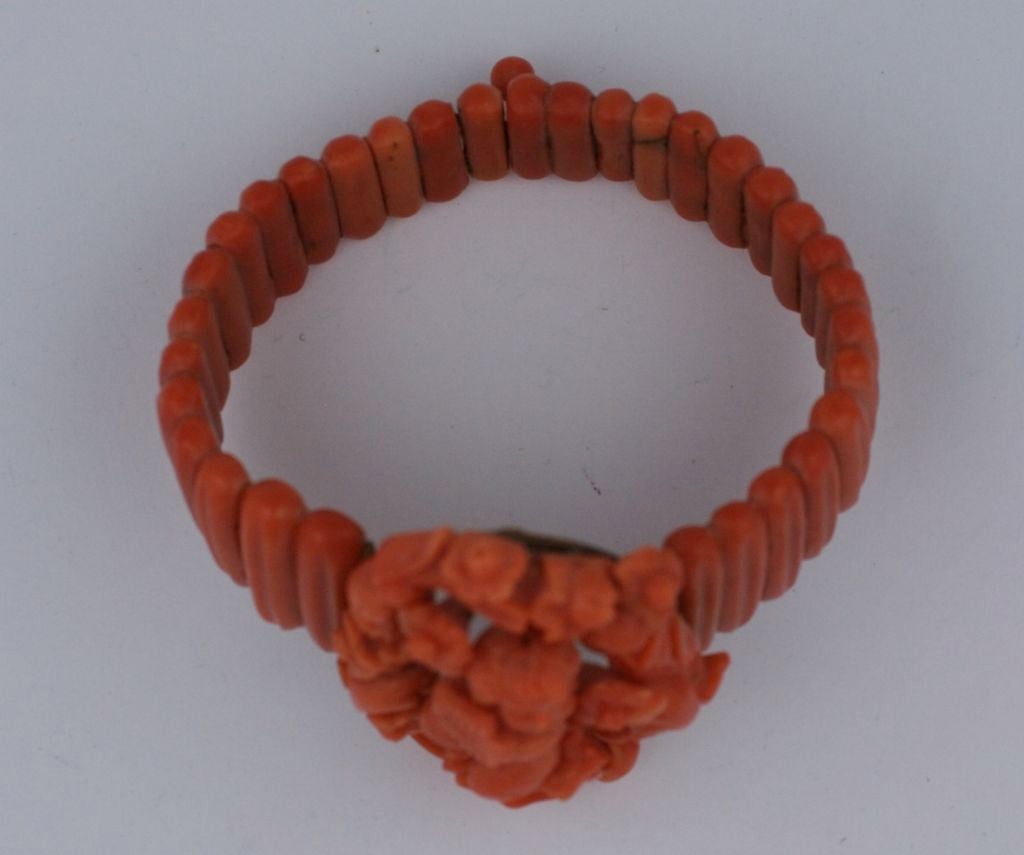 Victorian Coral Figural Cuff In Excellent Condition For Sale In Riverdale, NY