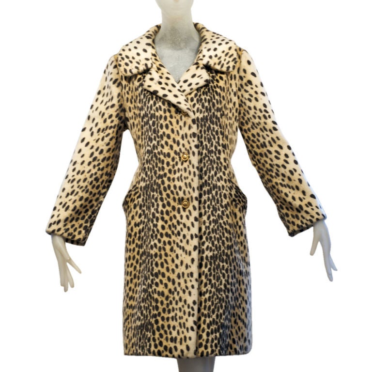 1960s Faux Leopard Coat