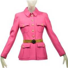 Vintage 1996 Hot Pink Jacket with Jeweled Buttons