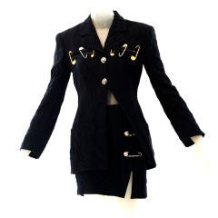 1994 Gianni Versace Couture Slashed Suit with Safety Pins