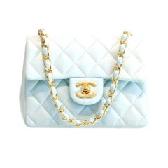 Pale Minty Blue Quilted mini 2.55 Chanel bag