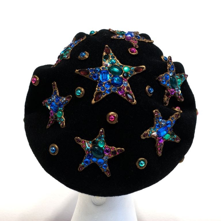 1988 Christian Lacroix incredible beanie with jeweled stars.  It has all the insane glamour of the 1980s and of Christian Lacroix.<br />
<br />
RARE vintage<br />
24 West 57th Street (between 5th and 6th Avenues)<br />
Fifth Floor<br />
<br