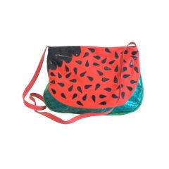 Carlos Falchi Python and Canvas Oversize Watermelon Bag
