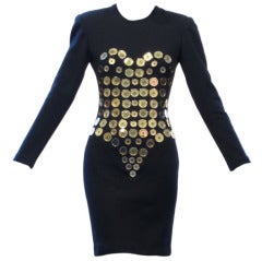 Too Funky Brass Button Patrick Kelly Dress