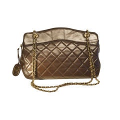 Oversized classic quilted Chanel bag in Chocolate