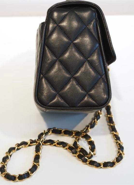 Oh so adorable and oh so soft black leather quilted small 'box' 2.55 with gold hardware. Appears to have never been used.