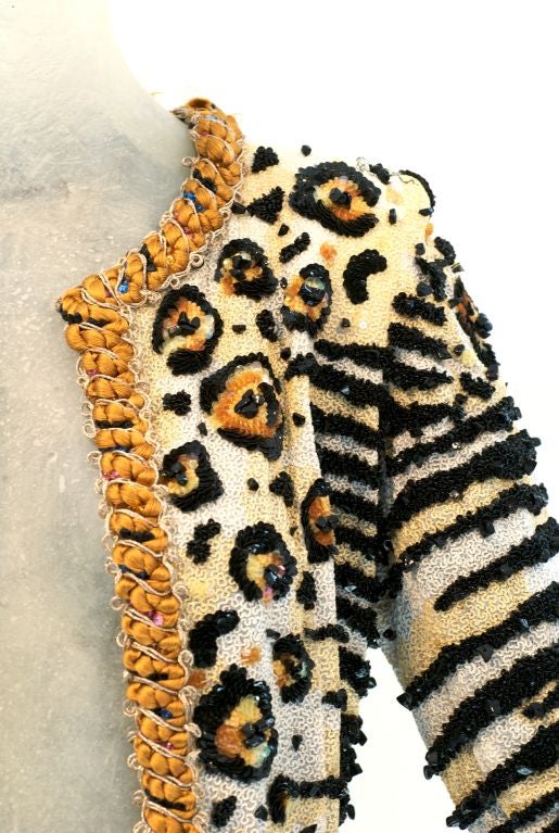 Sparkling Ungaro Beaded Leopard-print Jacket