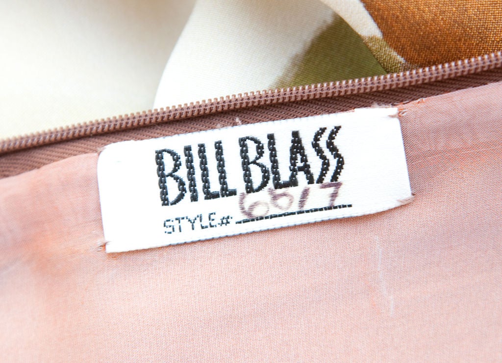 Bill Blass silk crepe Tiger motif evening dress 1
