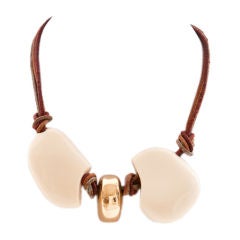 Vintage Pierre Cardin Modernist  Faux Ivory Necklace
