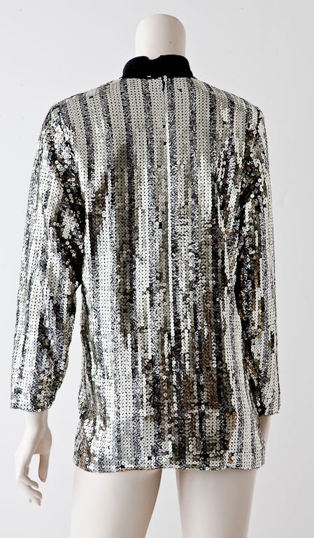 Dominique Rompolo silver sequined tunic/mini dress