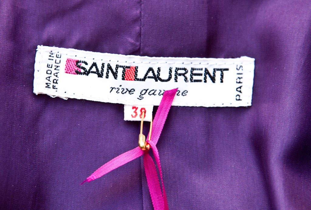 Yves St. Laurent purple wool jacket with passementerie detail 1