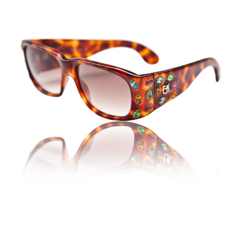 Emanuelle Kahn jeweled tortise framed sunglasses