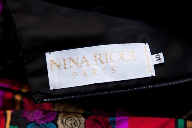 Women's Nina Ricci velvet and silk brocade cocktail dress
