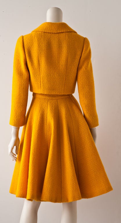 Norman Norell Marigold wool boucle 2 piece day suit at 1stDibs ...