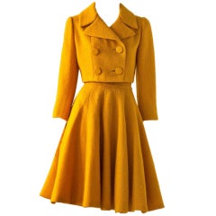 Norman Norell Marigold wool boucle 2 piece day suit at 1stDibs ...