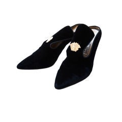 Vintage Gianni Versace Velvet Mules