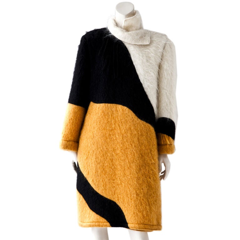 Castelbajac Graphic pattern mohair coat