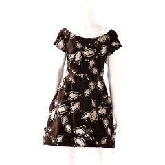 Scassi Velvet Cocktail Dress with Copper leaf embellishment