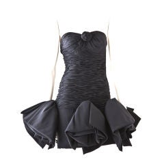 Ungaro black strapless ruched cocktail dress