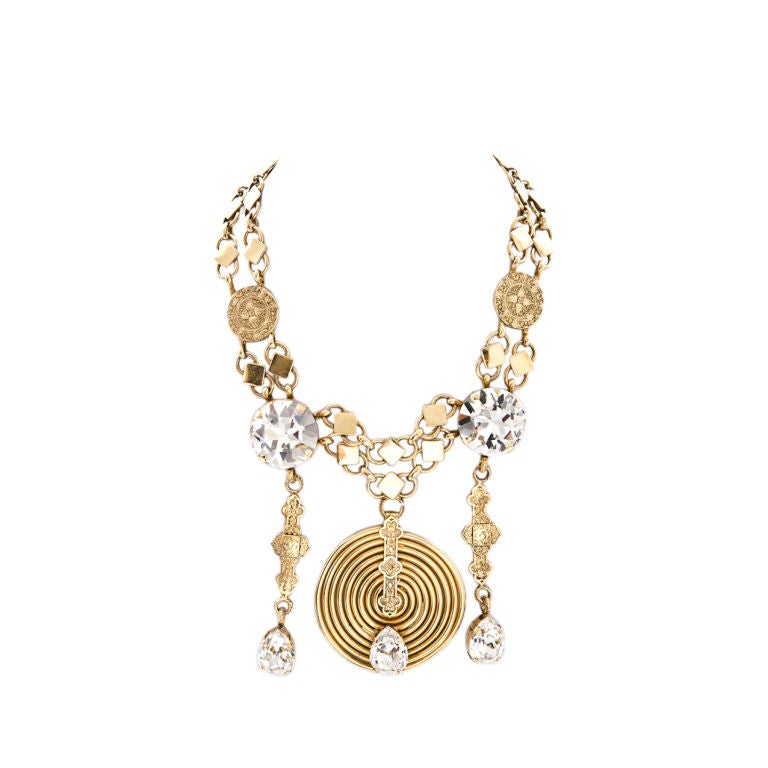 YSl Dramatic Gold Toned Necklace at 1stdibs